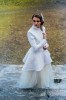 Elegant wedding coat |white peplum bridal coat | winter wedding coat