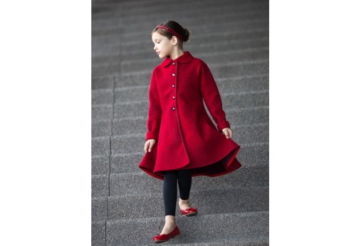 Red wool coat | red felted coat | wool coat | felt fall coat for girls | fall coat | fall fashion | princess coat | Christmas coat