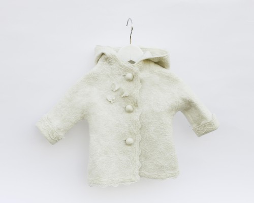 Felted wool christening coat