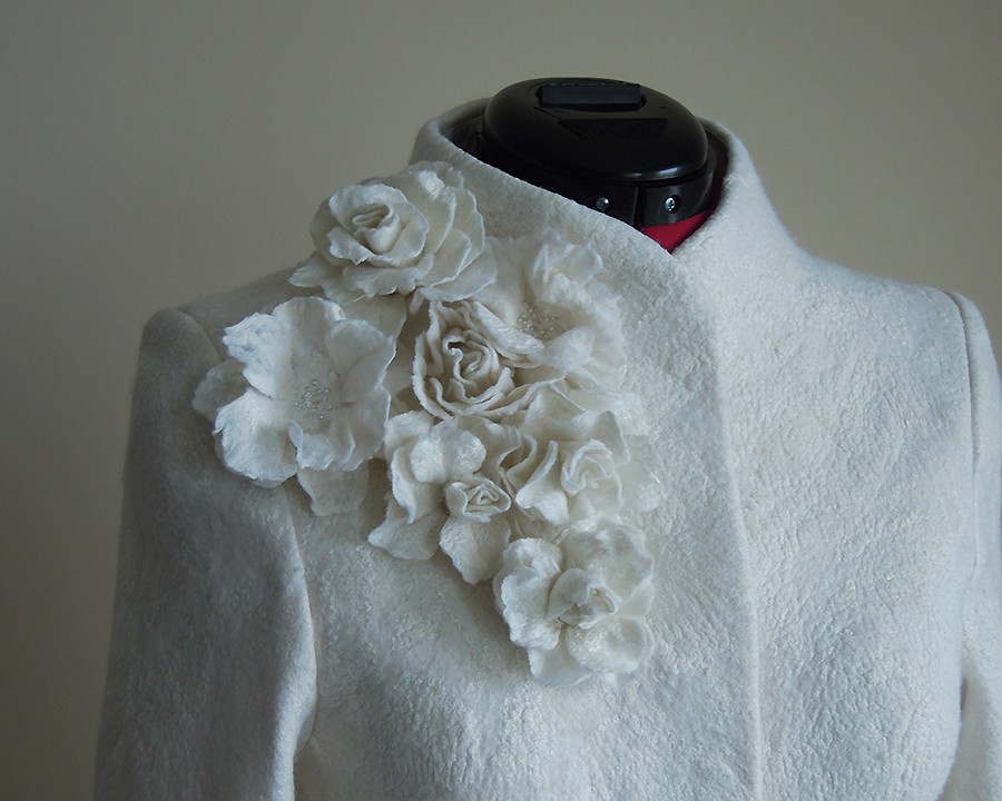 Warm elegant felt bridal jacket | warm wedding jacket |bridal cover up
